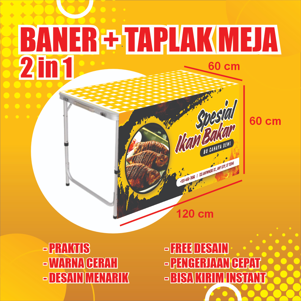 BANER PLUS PRACTICAL INSTANT BAZAR TABLECLOTH สําหรับแท็บพับ