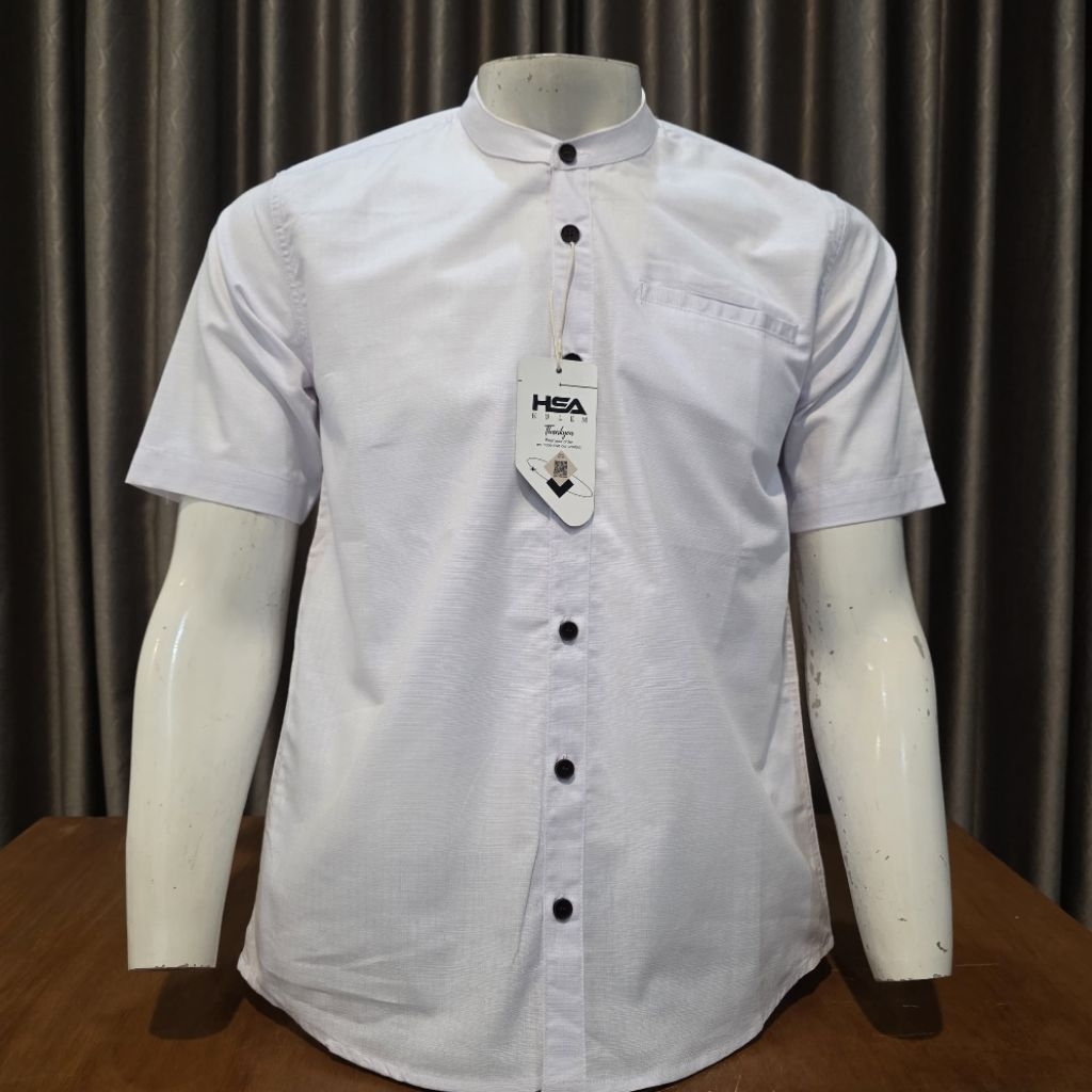 KEMEJA Hsa hulem เสื้อเชิ้ตโคโกะสําหรับผู้ใหญ่ระดับพรีเมียม (แขนสั้น) คอปกสไตล์เซี่ยงไฮ้สลิมฟิต