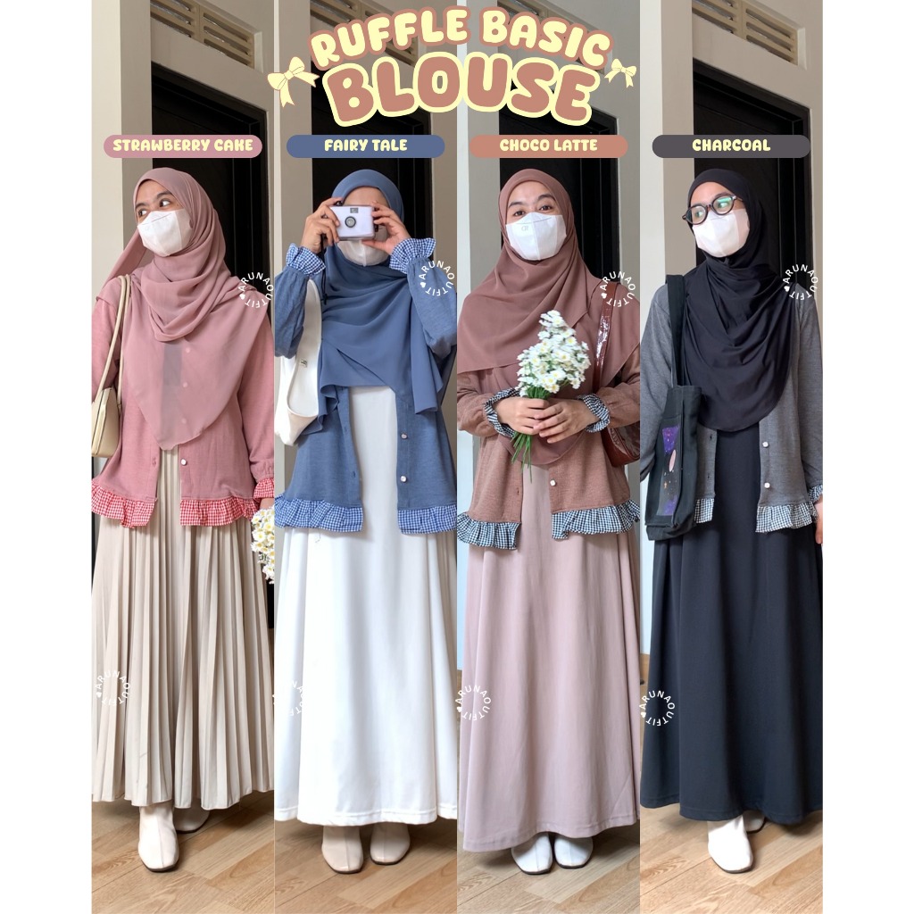 RUFFLE BASIC CARDIGAN BY ARUNAOUTFIT || CARDIGAN OUTER TOP BLOUSE