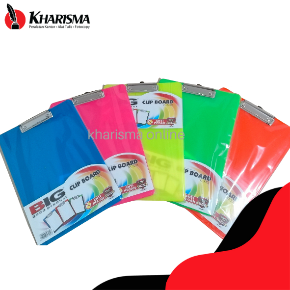 Clip Board BIG PU-5003 Flour Bright Color - บอร์ดสอบ สุ่มสี