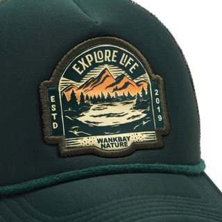 Wankbay Trucker Hat Plastisol Explore Life Full Green