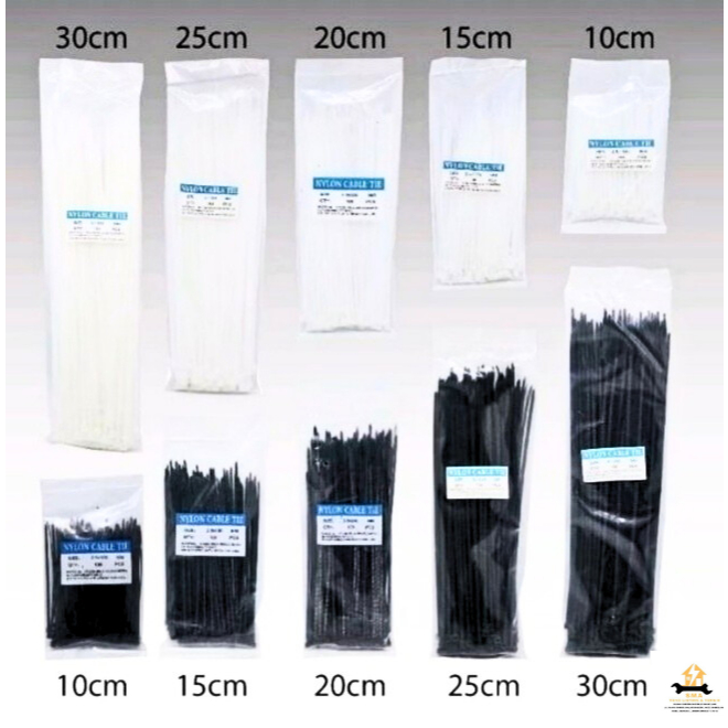 READY CABLE TIES 10CM BLACK WHITE / CABLE TIES 20CM BLACK WHITE / CABLE TIES 30CM BLACK WHITE / CABL