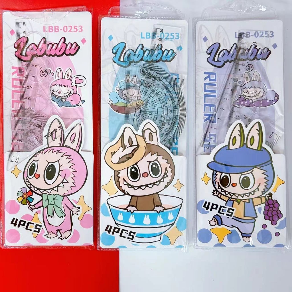 LABUBU RULER SET ARC DEGREE RULER 20 CM TRIANGLE RULER