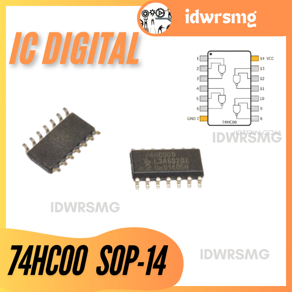 74HC00D 74HC00 7400 IC TTL Quad 2-input SOP -14 74hc00 ซุป 14pin