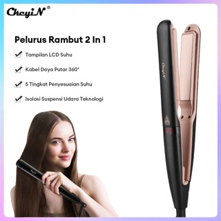 CkeyiN 2 In 1 Pelurus Rambut Pelat Apung Pembuangan Panas Berongga Catok Rambut Hair Straightener