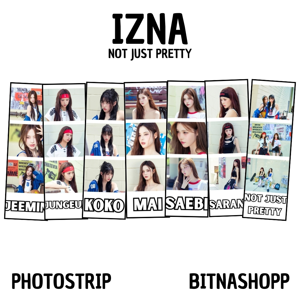 PHOTO STRIP IZNA ไม่ใช่ JUST PRETTY 7 ชิ้น PHOTO STRIPS KPOP UNOFFICIAL JEEMIN JUNGEUN SAOBI MAI JIY