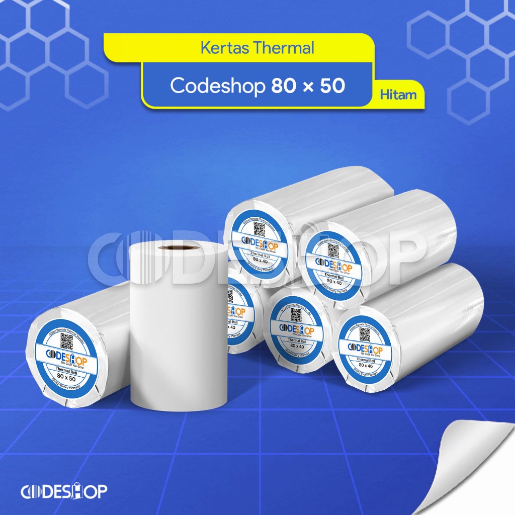 Codeshop กระดาษความร้อนใบเสร็จ 80 x 50 มม. เครื่องพิมพ์ Epson TM-T82X