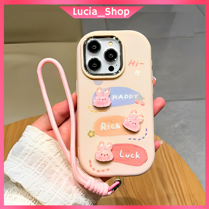 Samsung A02S A03S A05 A22 M22 M32 4G A15 5G Case Softcase Hologram Happy Lucky Rich Bracelet Strap