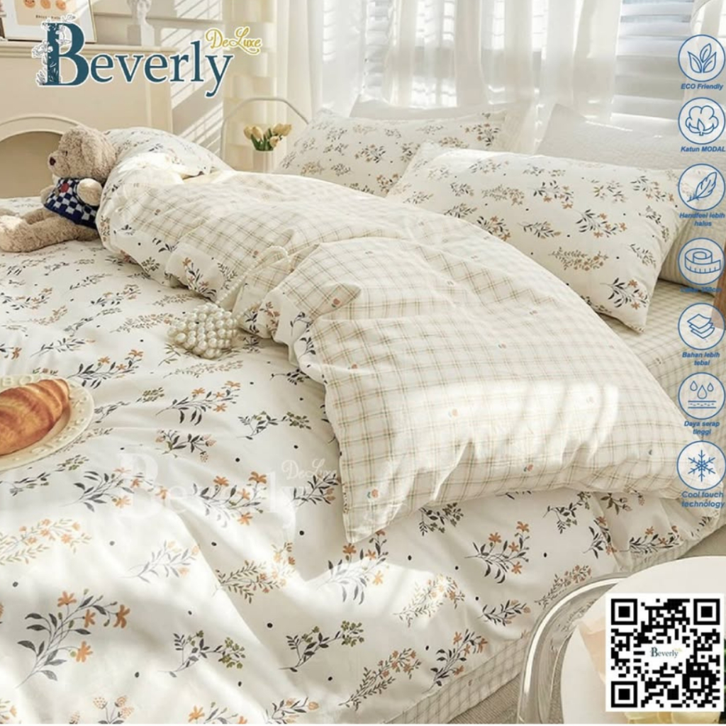 KATUN Atrium ชุดผ้าปูที่นอนผ้าฝ้ายป้องกันเลื่อน นุ่ม เย็นสบาย เรียบหรู Motif