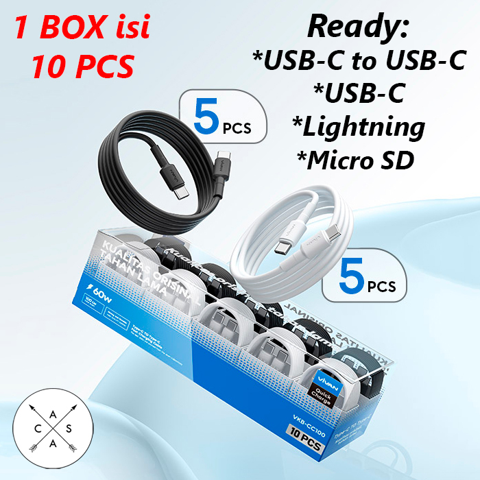 Vivan VKB-CC100 USB-C to USB-C / VKB-AC100 USB-C / VKB-AM100 Micro USB / VKB-AL100 Lighting Data Cab