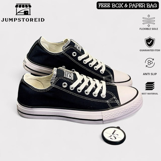 (BISA COD) SEPATU CONVERSE ALLSTAR CLASSIC LOW BLACKWHITE PREMIUM