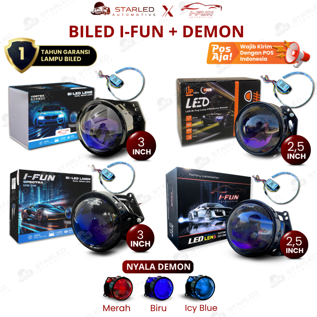 I-FUN BUNDLING PACKAGE BILED VORTEX และ SPECTRA 12V พร้อม DEMON EYES