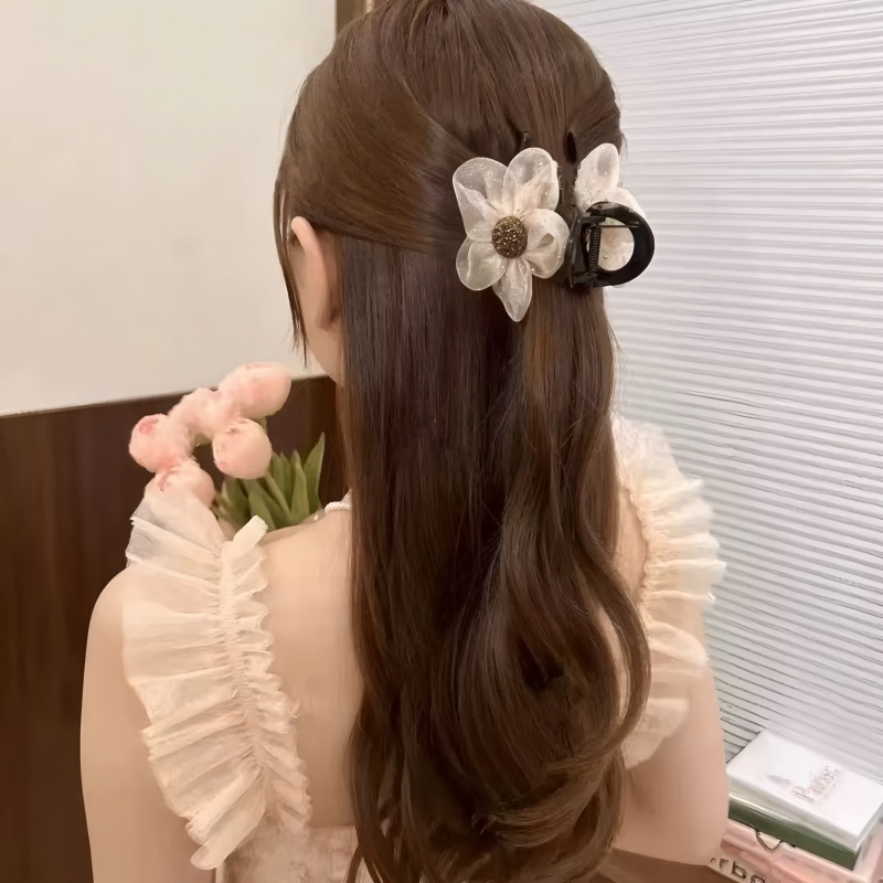 MATAHARI PUNCAK 8.8 IMPORT S215 Sunflower Net Hair Clip - Aesthetic Floral Hair Claw