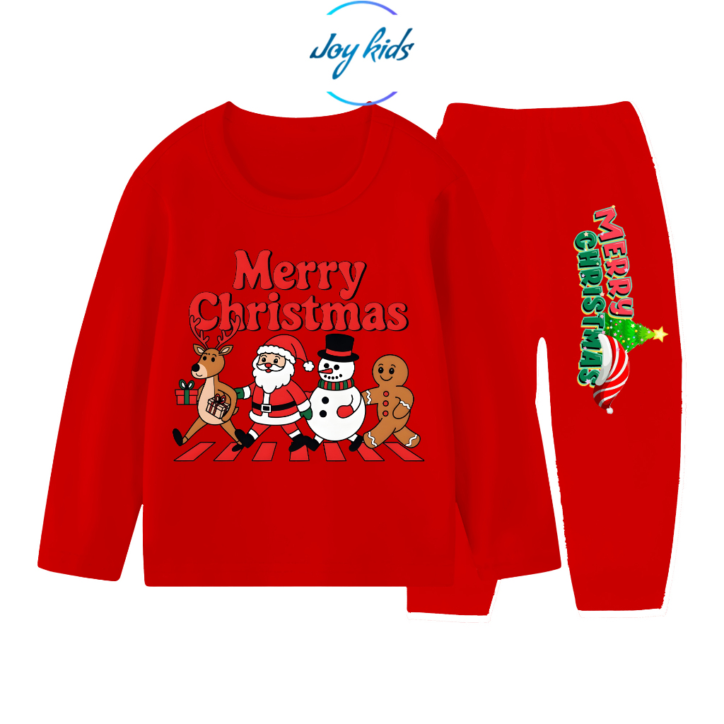 Joy Kids Merry Christmas ชุดนอนแขนยาว สําหรับเด็กอายุ 1-10 ปี
