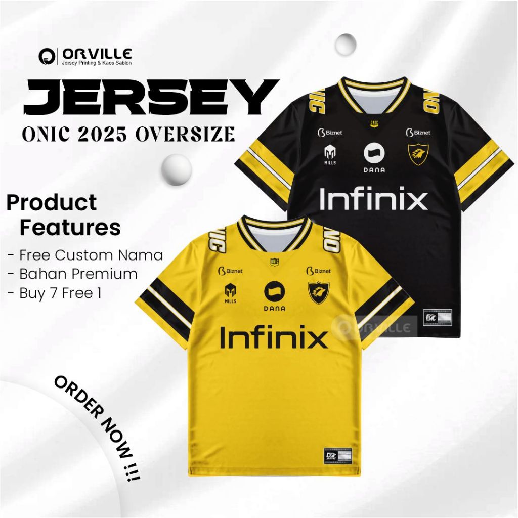 ONIC 2025 HOME & AWAY JERSEY MSC MPL S15 / FREE NICKNAME OVERSIZE VERSION