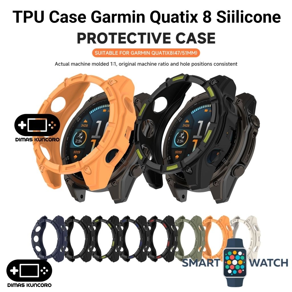 เคสTPU Garmin Quatix 8 ซิลิโคนกันกระแทกฝาครอบProtector Amoledพลังงานแสงอาทิตย์ 47 มม. 51 มม.