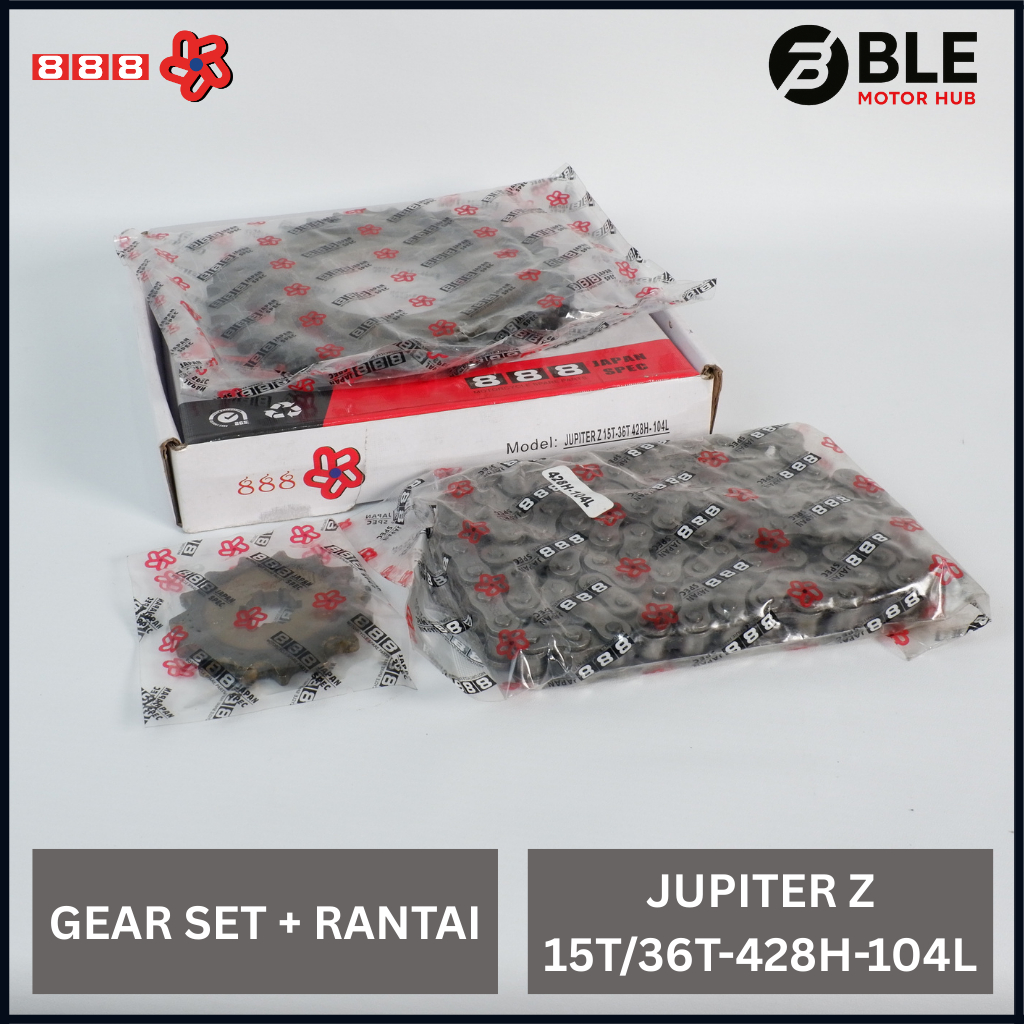 888 ชุดเกียร์ครบชุด Jupiter Z 15T - 36T 428H 104L | BLE มอเตอร์ฮับ
