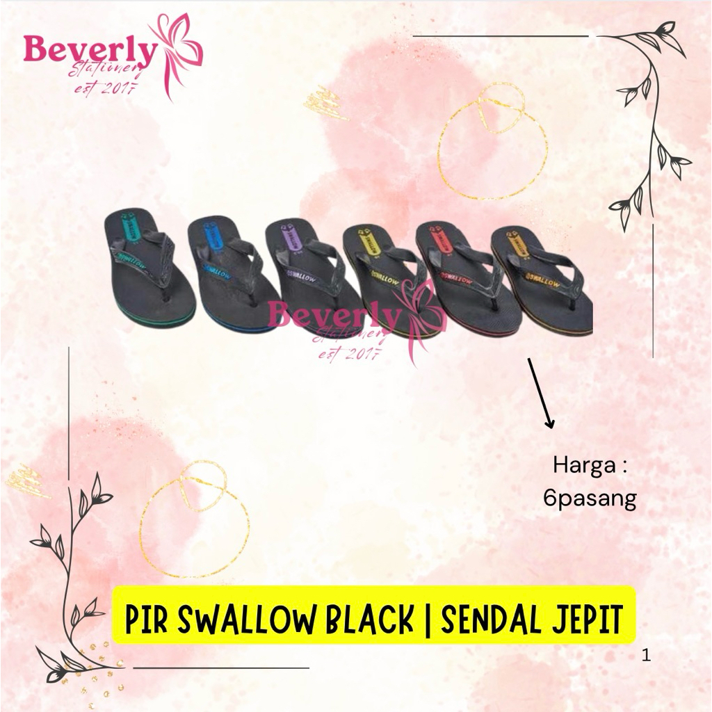 SWALLOW PEARL BLACK / PIR BLACK / BLACK SANDALS