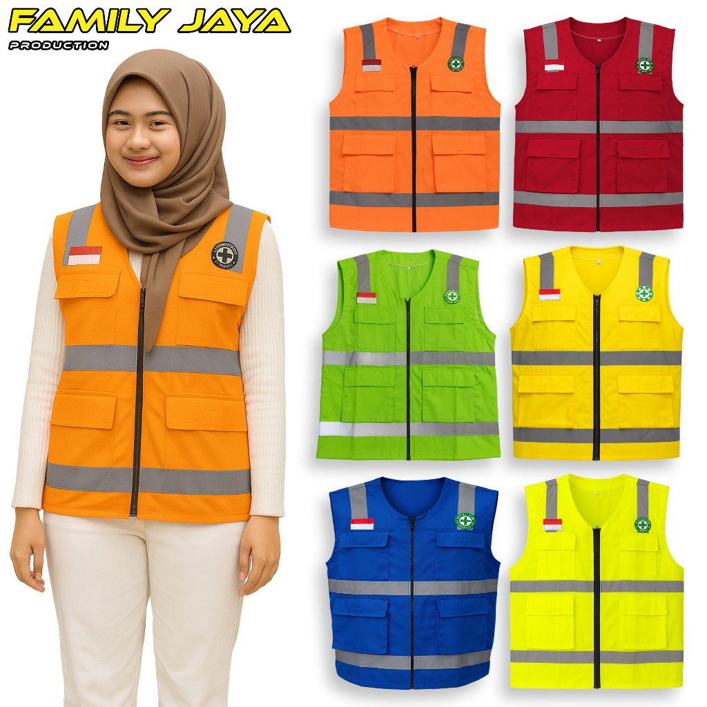 K3 LOGO PROJECT FIELD SAFETY VEST และ FLAG - ORANGE SAFETY VEST