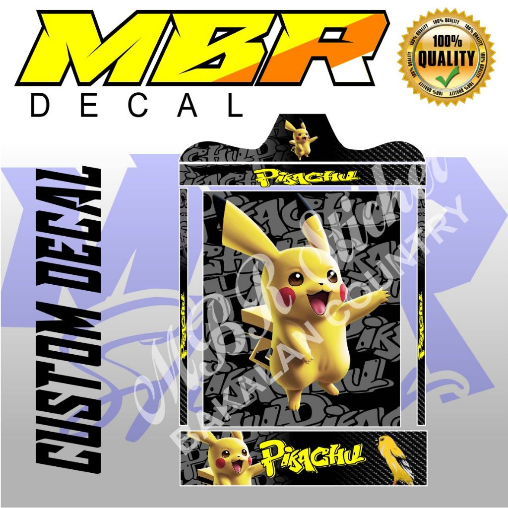 PIKACHU MOTIF CAGE สติ๊กเกอร์รูปลอก, COSTUME BOX CAGE DECAL STICKER