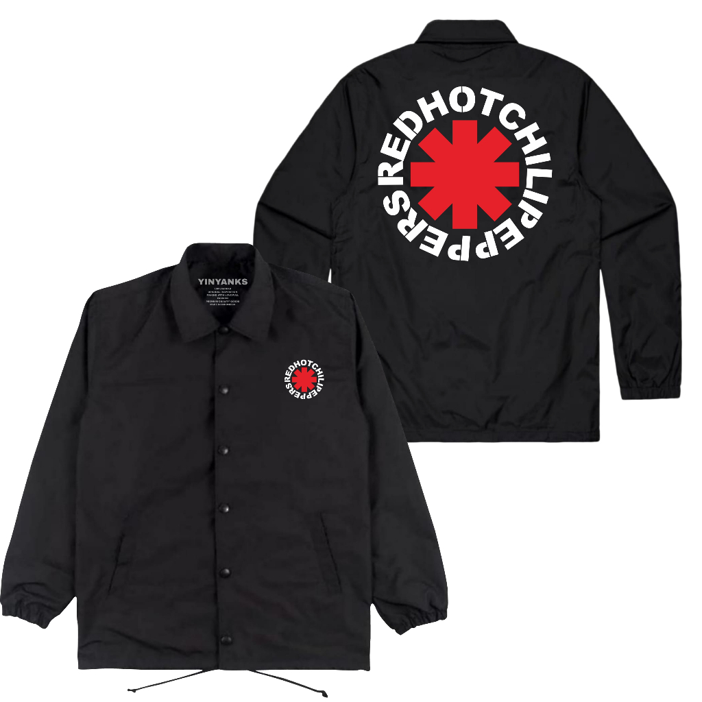 The Getooxs Jacket Coach Rhcp Logo Jacket Unisex สีดํา