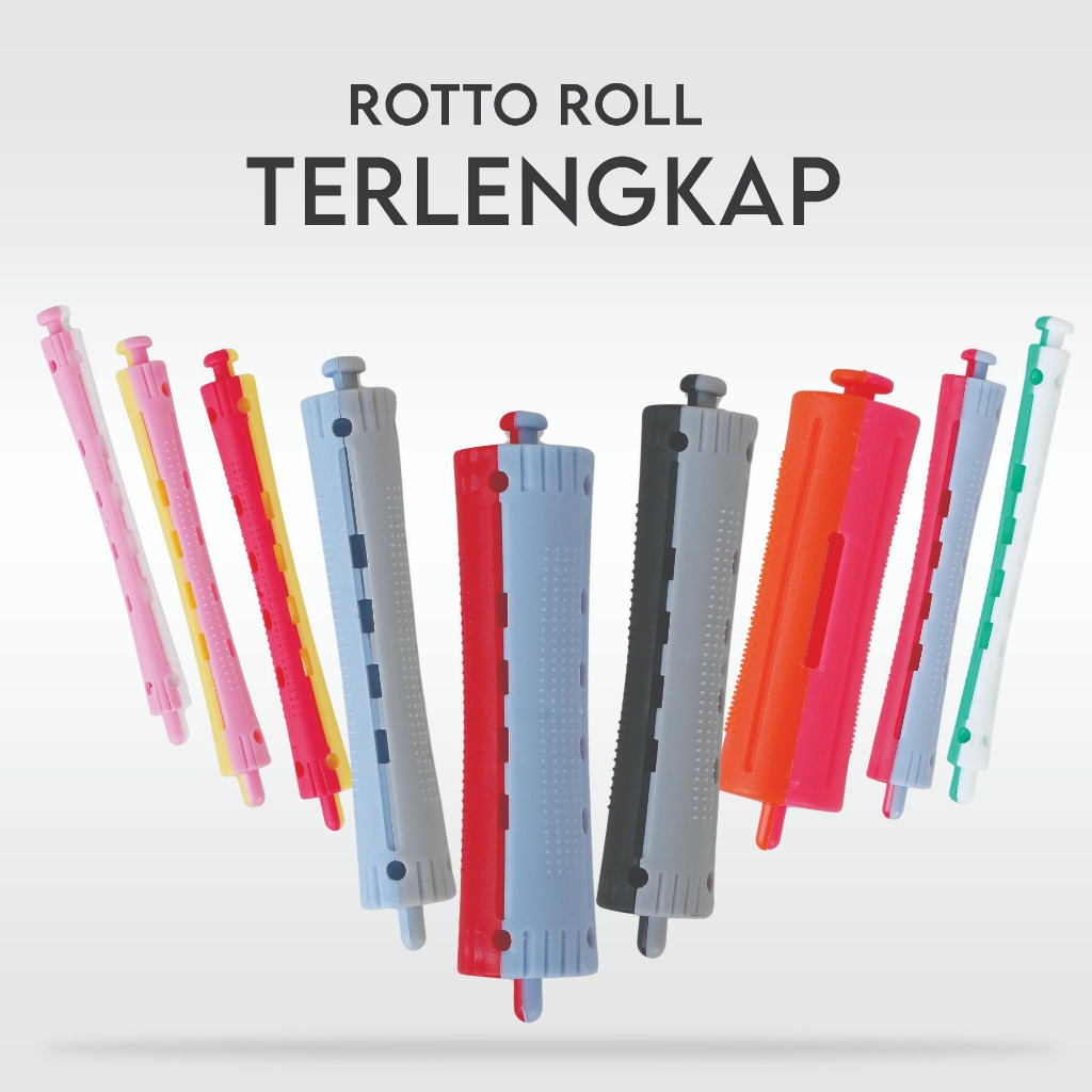 Rotto Roll MOST COMPLETE SIZE COTENTS 12 / Rotto Hair Curling Roll PACKAGE WITH RUBBER / Hair Curlin