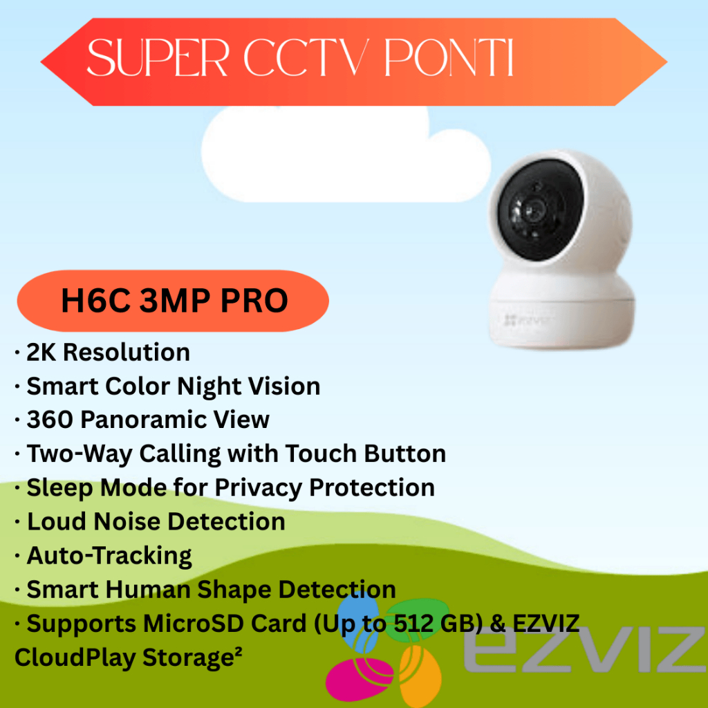 EZVIZ H6C 2K 3MP PRO SERIES WIFI IP CAM ใหม่