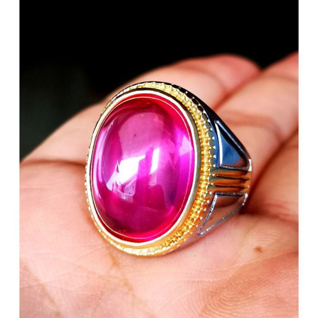 MERAH Bangkok Red Garnet Mens Ring Stone หรูหราสุดๆ HQ Original