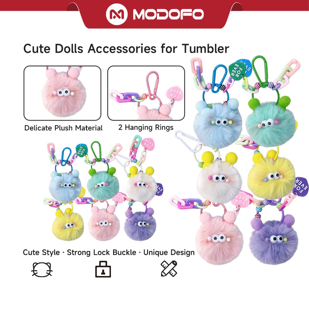 GANTUNGAN MODOFO Charm Tumbler - อุปกรณ์ตุ๊กตาน่ารักสําหรับขวดดื่ม พวงกุญแจและด้ามจับ เหมาะสําหรับแก