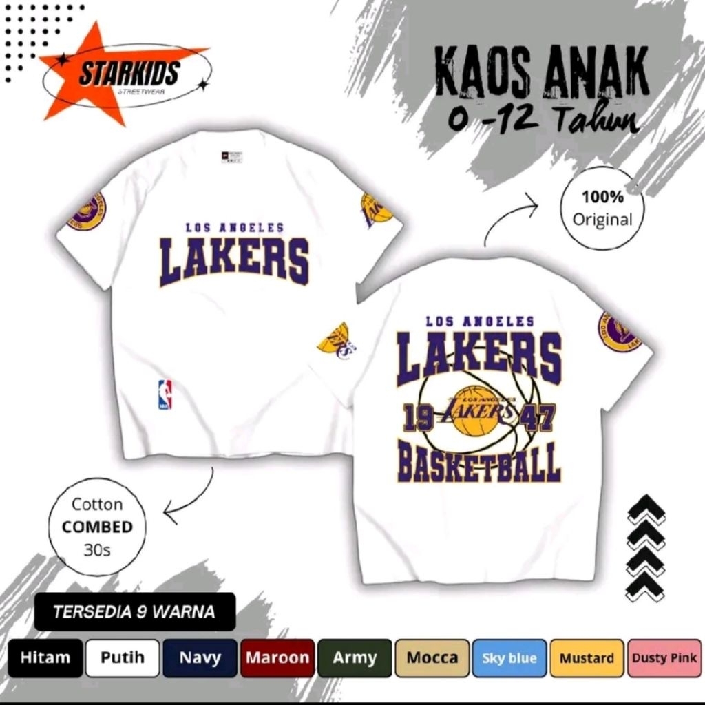 Lakers Basketball Kids T-shirt Fashion Kids