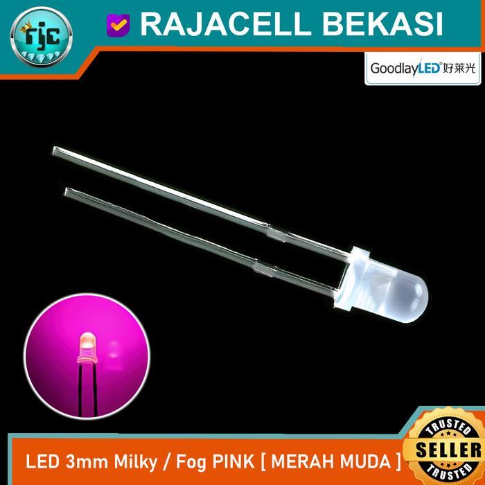 MERAH LED Pink Diffused Milky White Milk 3mm 15mA Blur Wide Angle