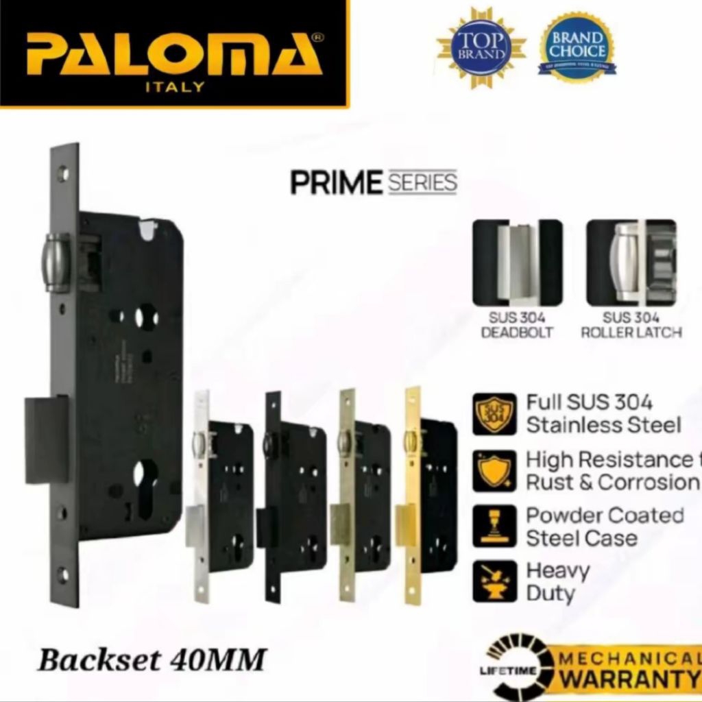 PALOMA Mortise ล็อค Body Backset ล็อค 40 มม. Prime Series MLP 2221 2222 MLP2223 MLP2228 MLP2229 Body