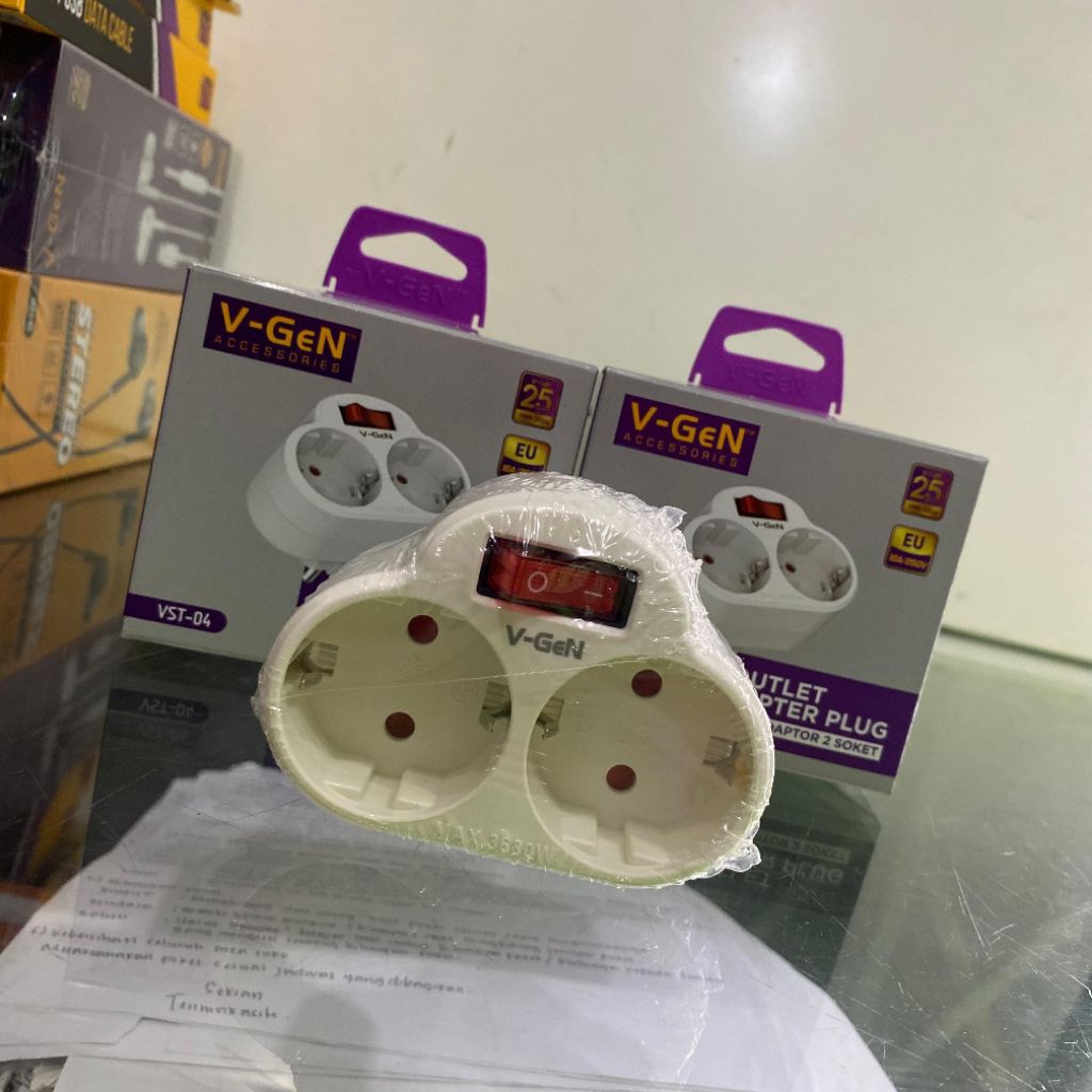 V-GEN VST-04 2 OUTLET ADAPTER PLUG ADAPTER 2 ซ็อกเก็ต 16A 250V