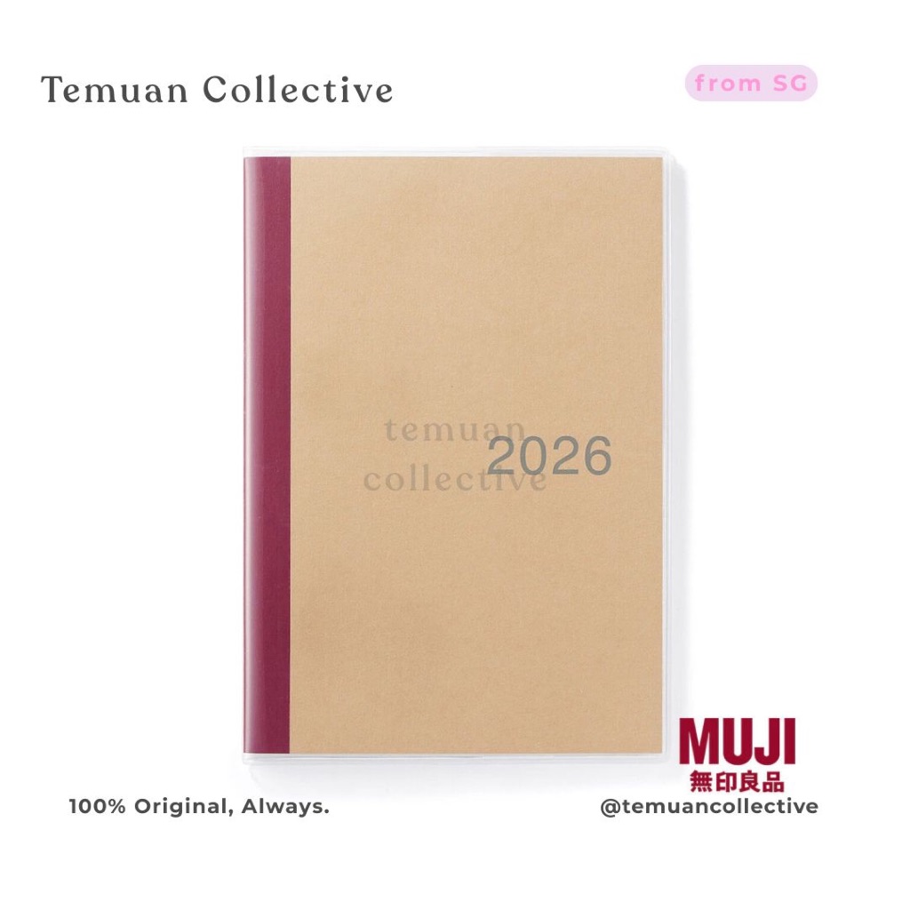 MUJI Japan Kraft รายเดือน / รายสัปดาห์ 2026 - 2027 Agenda Planner เริ่มต้น ธ.ค. 2025
