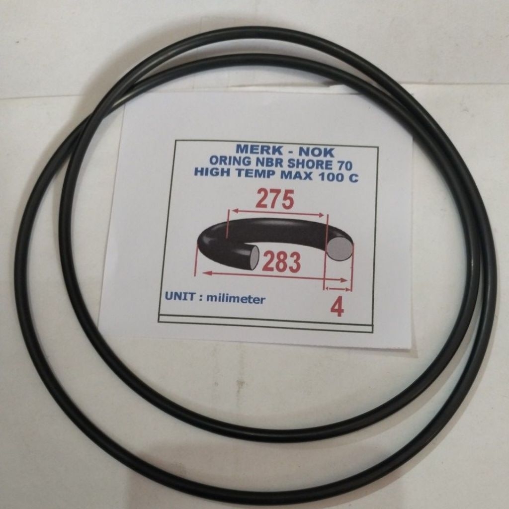 Oring 4 x 275 x 283 mm NBR hore 70 max temp 100 ทนน้ํามัน