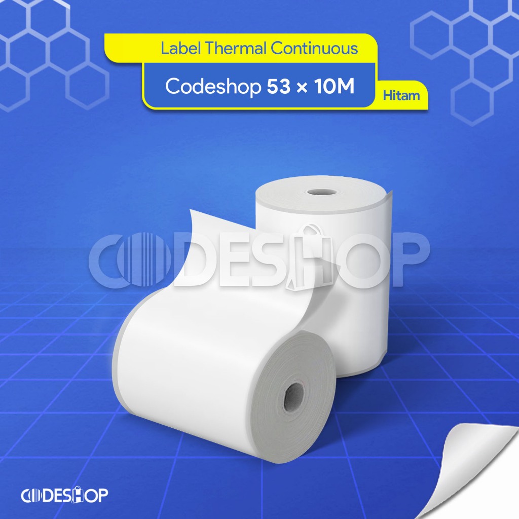 กระดาษความร้อน แคชเชียร์ เครื่องพิมพ์ สติ๊กเกอร์ กระดาษ 58mm 53 x 10 / 53x10 M ขนาด 58x48 mm
