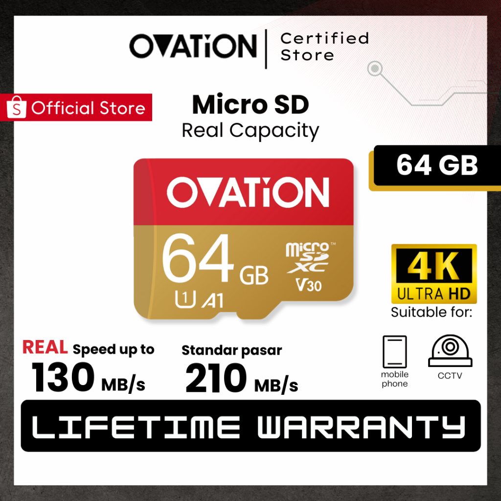 OVATION Micro SD 64GB / 128GB Extreme Microsd U1 A1 UHS-I UHS-III UHS I UHS III การ์ดหน่วยความจํา Mi