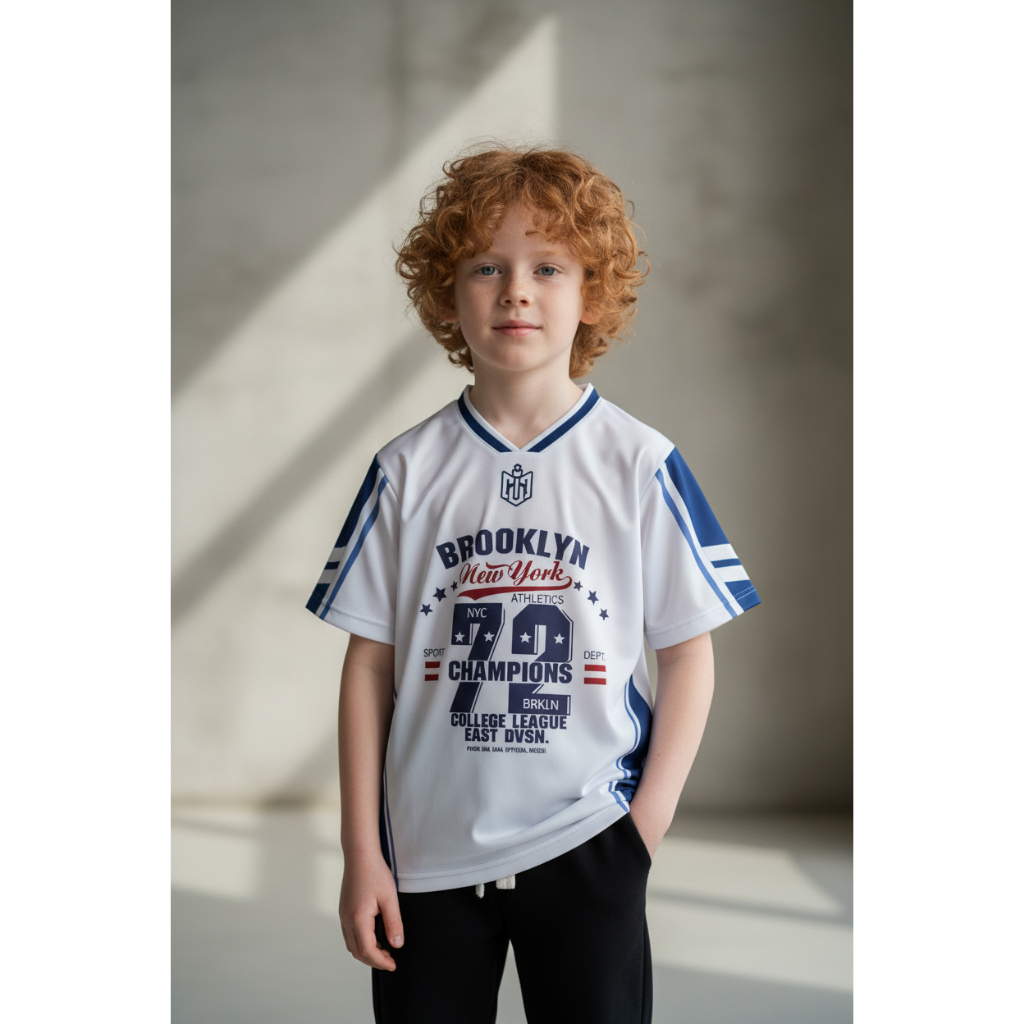 Queen Project Stylish Unisex Kids Jersey เสื้อยืดชื่อ/ตัวเลข Design Brooklyn72 Dryfit Milano วัสดุ