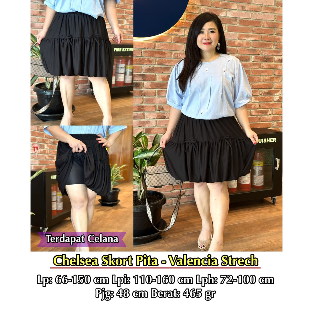 FINA BIGSIZE CHELSEA SKORT JUMBO WOMEN/RIBBON SKORT/FASHION SKORT/TRENDY SKORT