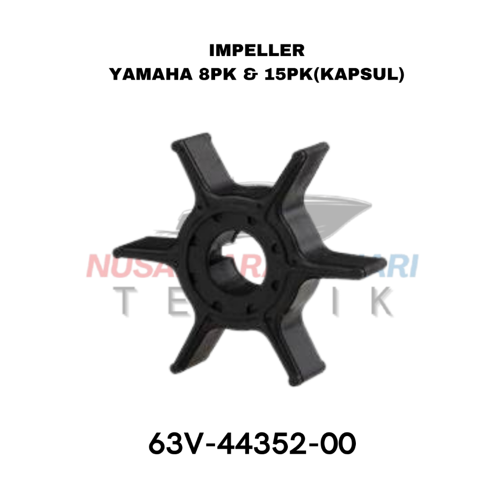 MESIN YAMAHA 15PK CAPSULE IMPELLER 63V-44352-00 | IMPELLER 15PK RUBBER CAPSULES WATER RUBBER COOLING