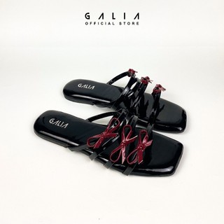 Galia Astri Sandal Wanita Flat Variasi Tiga Pita Insole Busa Hak Datar 1 cm