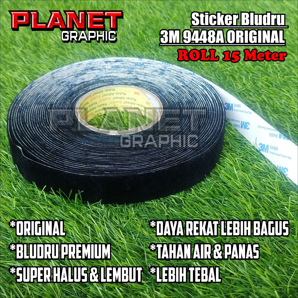 ORIGINAL 3M 9448A สติกเกอร์กํามะหยี่สําหรับปาดน้ําเคลือบขนาด 2.5 ซม. x 15 เมตร (1 ม้วน)