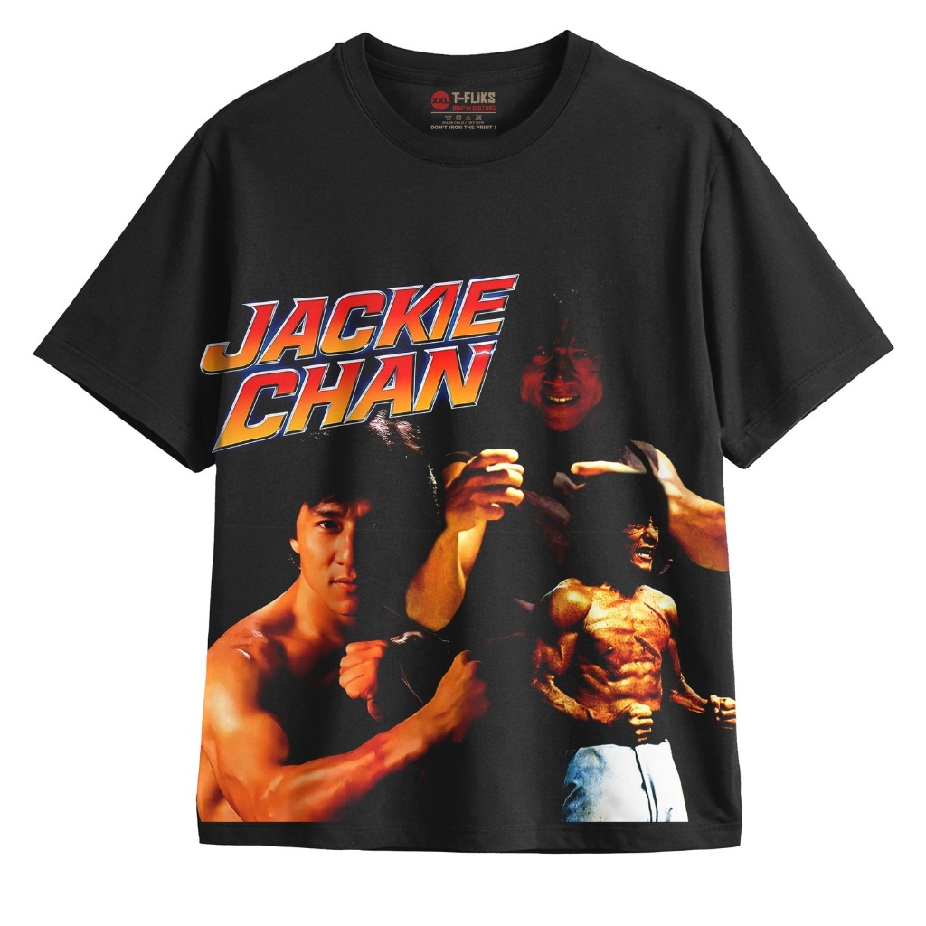 J4CK1EE CH4ANNN OVERSIZE UNISEX ฟิล์มสีดํา TSHIRT - TFLICS