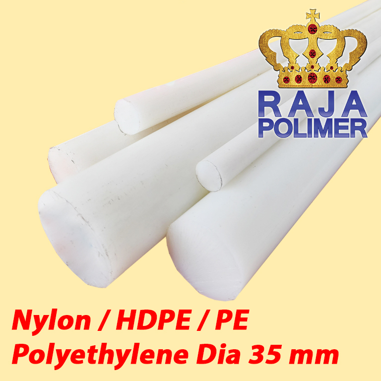 Nylon As Dia 40 mm x 350 Polyethylene White HDPE PE Rod Cut