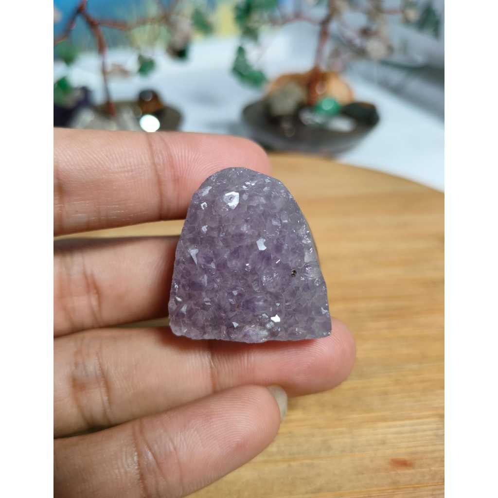 Natural Color Amethyst Quartz Druzy Cluster Small Geode (10)