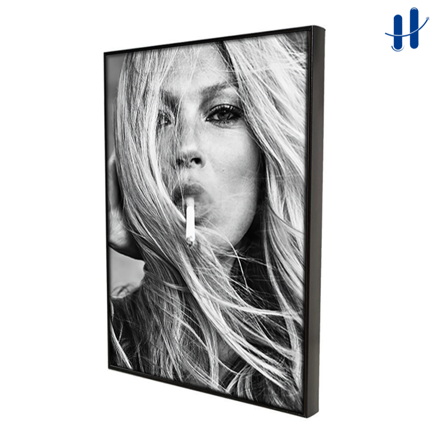Haydecor Wall Display โปสเตอร์กรอบสีดําสีขาวแฟชั่นภาพผู้หญิงความงามกรอบรูป