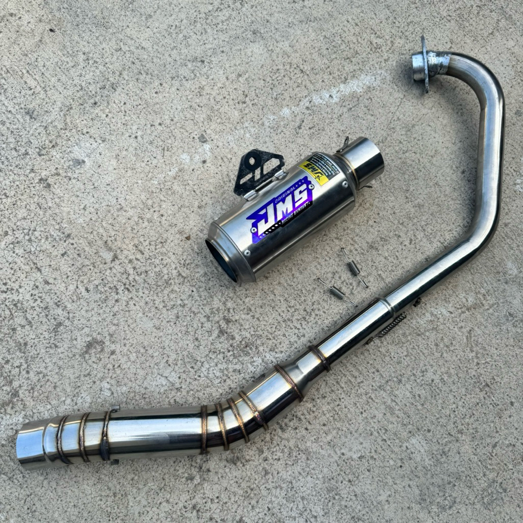 ExhaustJMS TYPE DOS gp1 เคลือบสีดําสําหรับแซทเรียฟู .vixion .sonic .mx king . verza ฯลฯ