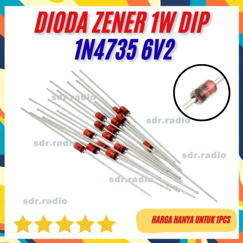 6.2v Diode Zener 1w 1N4735 ไดโอด 6v2 6.2v 6.2 6.2 6.2 6.2 6.2v 1 1.0 1.0 w DO-41