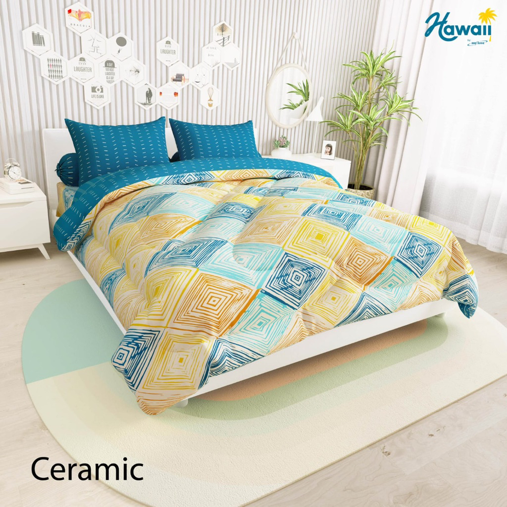 ชุดผ้าคลุมเตียงฮาวาย 180x200ซม. By Mylove