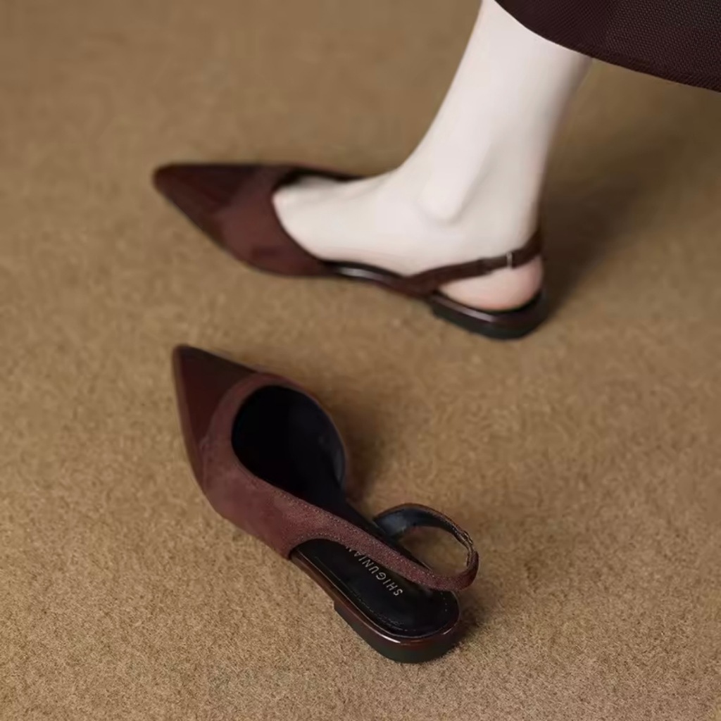 รองเท้าส้นแบนเทรนด์, SIMPLE, รองเท้าแตะผู้หญิง LATEST, BURGUNDY ANGEL 10